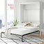 Modern white wall bed 006 in bright room with city view, minimalist decor