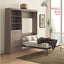 Modern wall bed with storage shelves and drawers in contemporary room setting