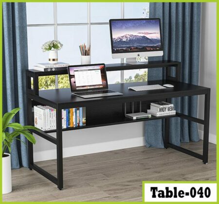 Computer Table with Storage Shelves (T040)