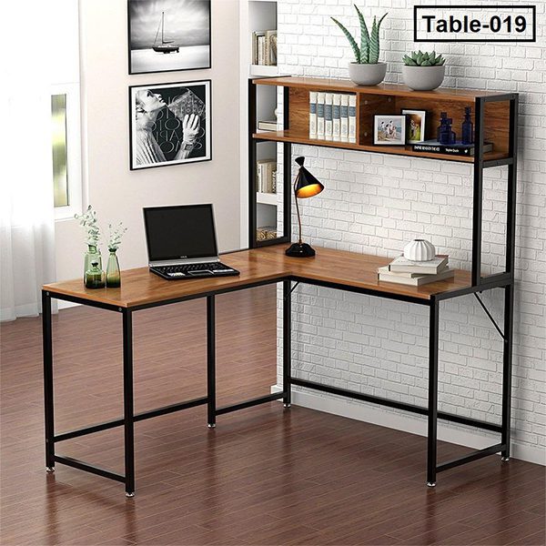 L Shaped Gaming Computer Desk Workstation with Shelf (T019) In BD