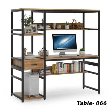 Computer Desk with Storage Shelves and One Drawer