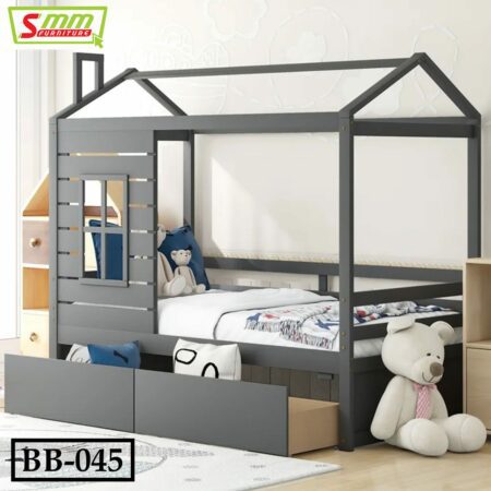 for Kids Twin Size House Bed with 2 Drawers