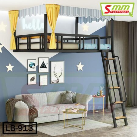 Home Wall Hanging Iron Small Loft Bed Multifunctional Creative Space Saving (LB-913)