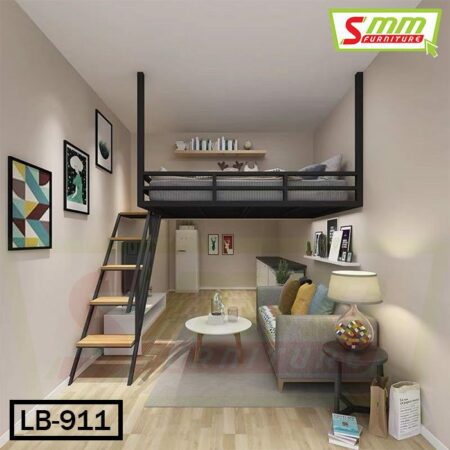 Small Apartment Wrought iron Space-Saving Dwelling Elevated Loft Bed (LB-911)