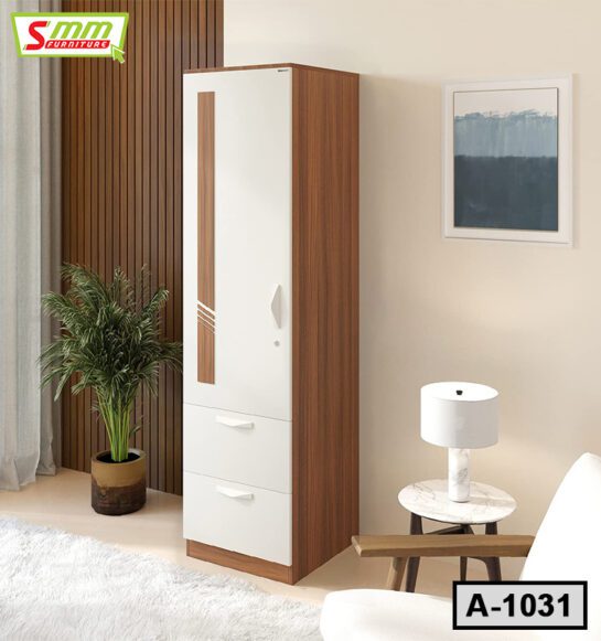 Modern & Contemporary Style 1 Door with 2 Drawer Almirah / Wardrobe A1031