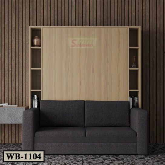 Home Bedroom Murphy Wall Bed with Shelves and Sofa WB1104