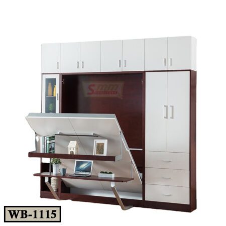 Space Saving Modern Designs Murphy Wall Folding Bed with Desk and Almirah / Wardrobe WB1115