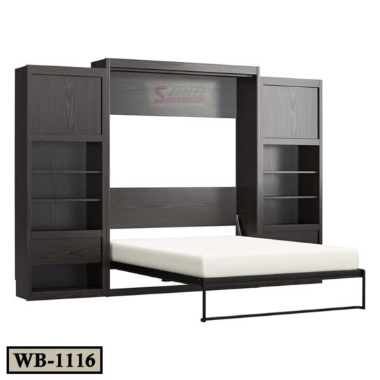 Bedroom Furniture Modern Murphy Wall Bed with Side Cabinet Storage WB1116