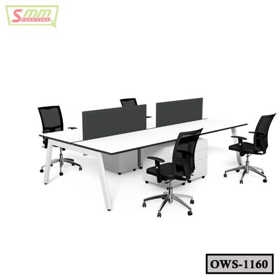 Simple Office Workstation Table With Partition OWS1160