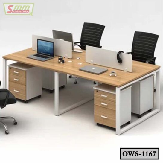 Modern Office Stuff Desk With Partition OWS1167