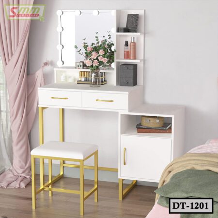 Simple Design Dressing Table and Mirror Shelf with 2 Drawers 1 Door DT1201