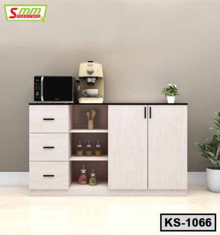 Modern Kitchen Cabinet Storage with 3 Drawer and 2 Door KS1066