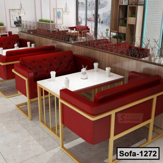 Modern Metal Cafe Bar Sofa Sets, Milk Tea Shop Sofa Sets (1272)