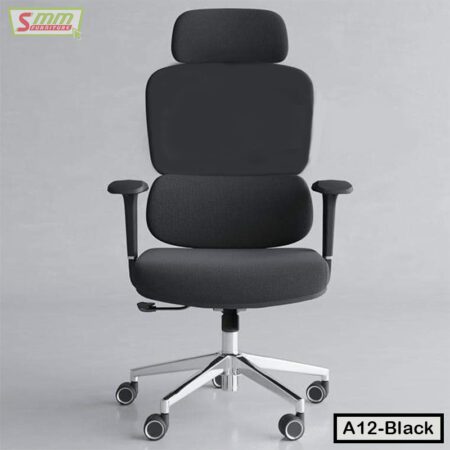 High Back Office Chair With Headrest | A12-Black