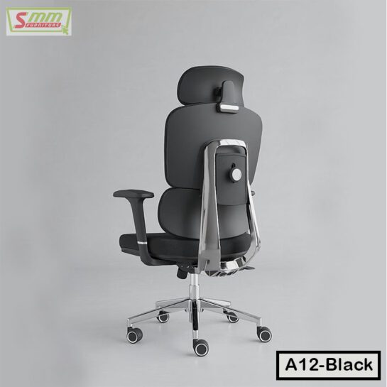 High Back Office Chair With Headrest | A12-Black