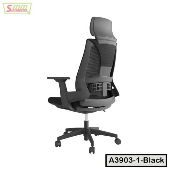 Ergonomic Mesh Office Task Chair With Headrest | A3903-1-Black