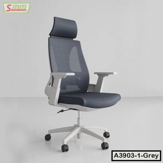 Swivel Office Chair With Headrest | A3903-1-Grey