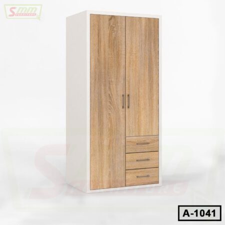 2 Doors Modern Melamine Board Design Almirah With 3 Drawer A1041