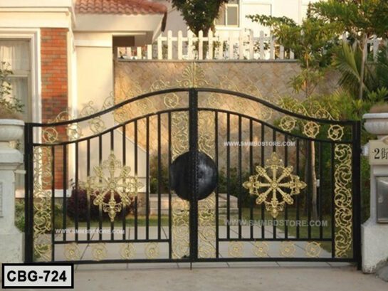 Style Modern Wrought Iron Main Gate (724)