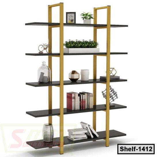 5-Tier Bookshelf | Industrial Style Bookcase | Flower Stand Rack for Home & Office (Shelf-1412)