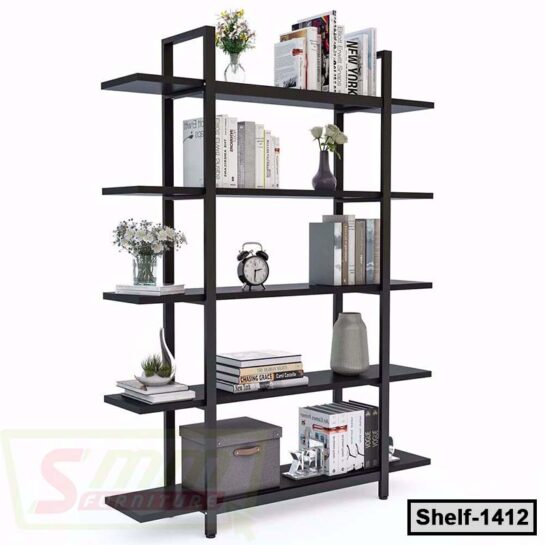 5-Tier Bookshelf | Industrial Style Bookcase | Flower Stand Rack for Home & Office (Shelf-1412)