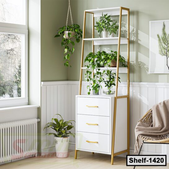 Storage Shelves | Flower Stand | with 3 Drawers (Shelf-1420)
