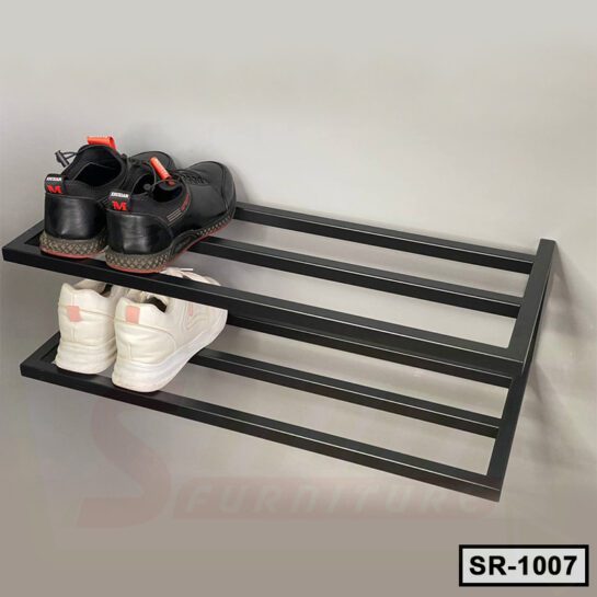 2 Tier Shoe Rack, Industrial Metal Shoe Shelf, Wall Mount Shoe Rack SR1007