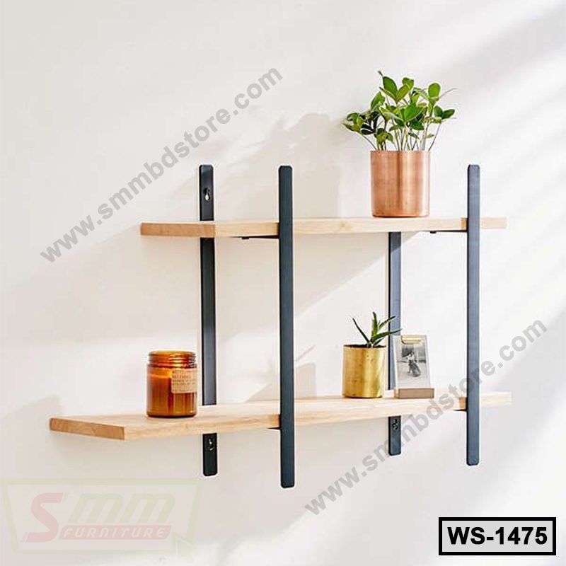 Metal Framed Double Floating Shelves (WS-1475)