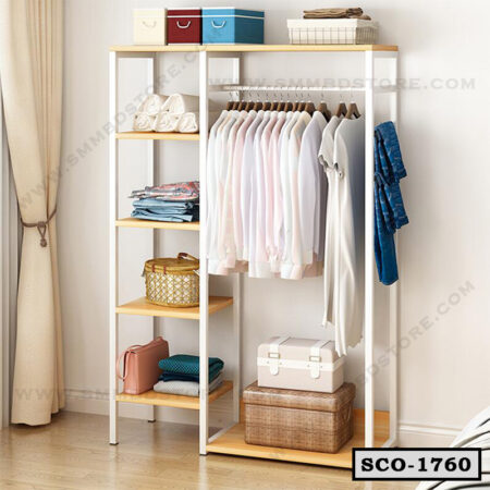 Modern Industrial Coat Hanger with Shelf Hanging Clothes Stand Rack SCO-1760