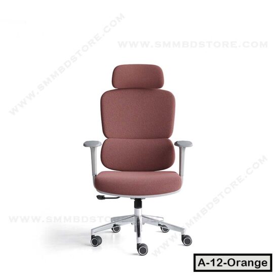 High Back Swivel Chair, Ergonomic Office Boss Chair | A-12-Orange