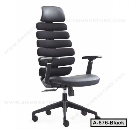 360 Degree Adjustable Mesh Chair High Back Office Chair | A-676-Black